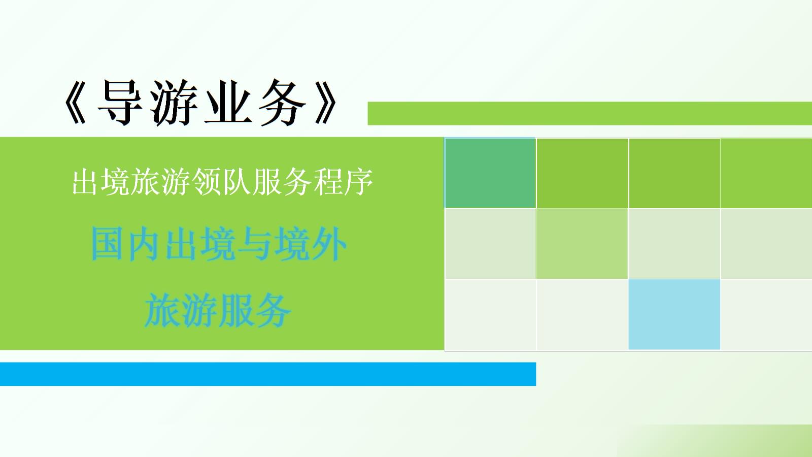 導游業務精講 國內、出境與境外旅游服務